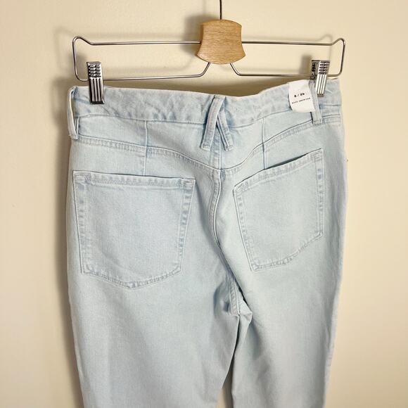 NWT Good American Good Icon Jeans Distressed Size 8/29 Light Wash - Picture 5 of 9